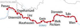 Donau mit Rad & Schiff - Kurzreise - Karte