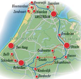 Mit Rad & Schiff in Südholland - Karte